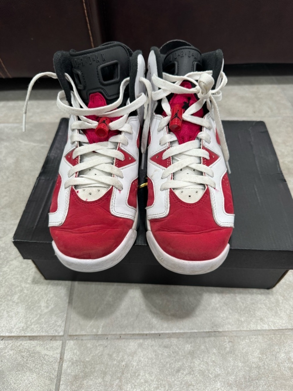 Size 6.5Y/8 Women- Jordan 6 Retro OG Mid Carmine - Picture 2 of 6